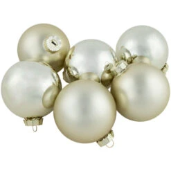 Northlight 6ct Gold 2-Finish Glass Ball Christmas Ornaments 3.25" (80mm) -Chic Christmas Decoration northlight wy00751 3 92943.1677147412