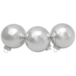 Northlight 6ct Silver 2-Finish Christmas Glass Ball Ornaments 3.25" -Chic Christmas Decoration northlight wy00753 3 updated2022 97399.1677147410