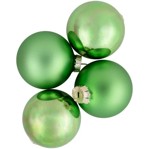 Northlight 6ct Shiny And Matte Green Glass Ball Christmas Ornaments 3.25" (82mm) 5 Northlight 6ct Shiny And Matte Green Glass Ball Christmas Ornaments 3.25" (82mm) - Image 5