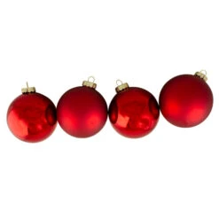 Northlight 4ct Red And Gold 2-Finish Glass Christmas Ball Ornaments 4" (100mm) -Chic Christmas Decoration northlight wy00768 3 59601.1664900436