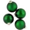 Northlight 4ct Green 2-Finish Glass Ball Christmas Ornaments 4"