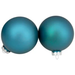 Northlight 4ct Turquoise Blue 2-Finish Glass Ball Christmas Ornaments 4" -Chic Christmas Decoration northlight wy00781 2 updated2022 30719.1677060908