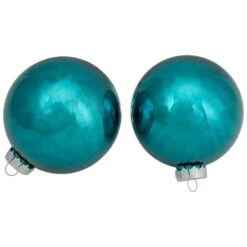 Northlight 4ct Turquoise Blue 2-Finish Glass Ball Christmas Ornaments 4" -Chic Christmas Decoration northlight wy00781 3 updated2022 28965.1665610745