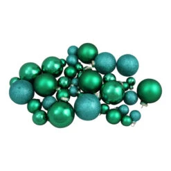 Northlight 40ct Green 2- Finish Multiple Size Glass Ball Christmas Ornaments -Chic Christmas Decoration northlight wy04143 3 92885.1665346758