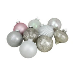 Northlight 9ct Silver 3-Finish Shatterproof Christmas Ball And Onion Ornaments 3.75" (95mm) -Chic Christmas Decoration northlight wy04167 3 67306.1664811129