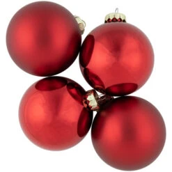 Northlight 96ct Shiny And Matte Red Glass Ball Christmas Ornaments 3.25 (80mm) -Chic Christmas Decoration northlight wy15212 2 49190.1677060913