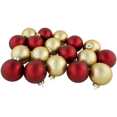 Northlight 72ct Red And Gold Matte Glass Christmas Ball Ornaments 4" (100mm) 1 Northlight 72ct Red And Gold Matte Glass Christmas Ball Ornaments 4" (100mm)
