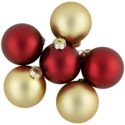Northlight 72ct Red And Gold Matte Glass Christmas Ball Ornaments 4" (100mm) 8 Northlight 72ct Red And Gold Matte Glass Christmas Ball Ornaments 4" (100mm) -Chic Christmas Decoration northlight wy15214 4 25199.1677147730