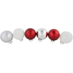 Northlight 72ct Red, Silver And White Shiny And Matte Glass Ball Christmas Ornaments 3.25-4" -Chic Christmas Decoration northlight wy15215 2 26166.1677147729