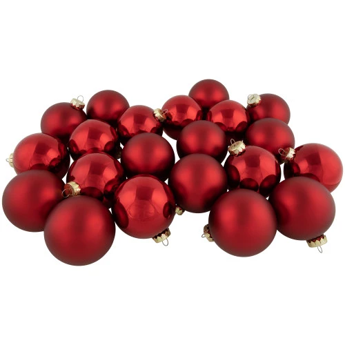 Northlight 72ct Red 2-Finish Glass Christmas Ball Ornaments 4" (100mm) 1 Northlight 72ct Red 2-Finish Glass Christmas Ball Ornaments 4" (100mm)