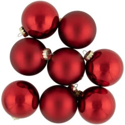 Northlight 72ct Red 2-Finish Glass Christmas Ball Ornaments 4" (100mm) 7 Northlight 72ct Red 2-Finish Glass Christmas Ball Ornaments 4" (100mm) -Chic Christmas Decoration northlight wy15217 5 23319.1677147725