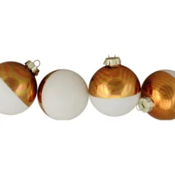 Northlight 4ct White And Gold Shiny Glass Christmas Ball Ornaments 3.25" (80mm) -Chic Christmas Decoration northlight wy15222 3 57820.1599787107
