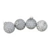 Northlight 4ct White And Gray Matte Honeycomb Glass Christmas Ball Ornaments 3.25" (80mm)
