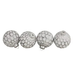 Northlight 4ct White And Silver Honeycomb Matte Glass Christmas Ball Ornaments 3.25" (83mm) 5 Northlight 4ct White And Silver Honeycomb Matte Glass Christmas Ball Ornaments 3.25" (83mm) -Chic Christmas Decoration northlight wy15227 3 25396.1599787105