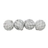 Northlight 4ct White And Gray Diamond Matte Christmas Ball Ornaments 4" (100mm)