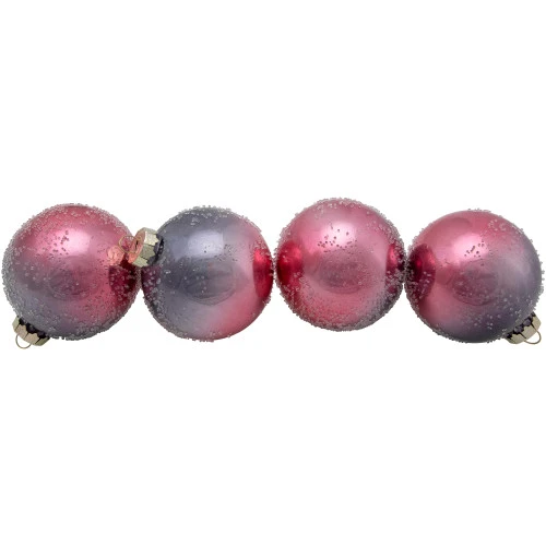 Northlight 4ct Pink And Grey Ombre Hand Blown Textured Glass Ball Christmas Ornaments 3.25" (80mm) 3 Northlight 4ct Pink And Grey Ombre Hand Blown Textured Glass Ball Christmas Ornaments 3.25" (80mm) - Image 3