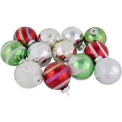 Northlight 12ct Multi Color Vintage Design Glass Ball Christmas Ornaments 2.25" (55mm) -Chic Christmas Decoration northlight wy15235 4 01341.1677147729
