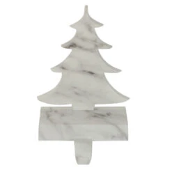 Northlight 8" White And Black Marbled Christmas Tree Stocking Holder