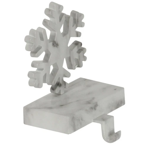 Northlight 7.25" White And Black Marbled Snowflake Christmas Stocking Holder 2 Northlight 7.25" White And Black Marbled Snowflake Christmas Stocking Holder - Image 2
