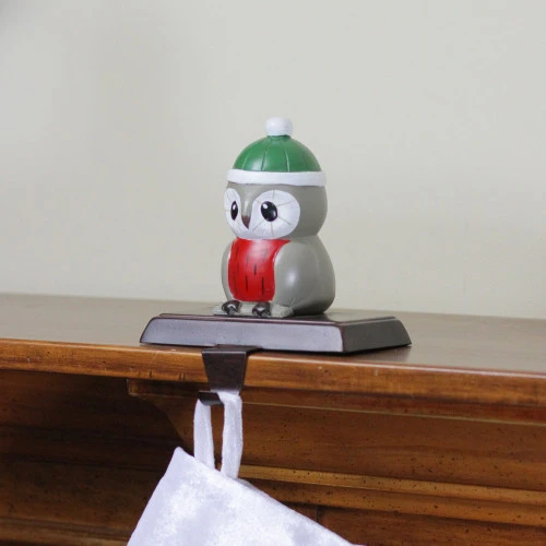Northlight 6" Red And Green Perched Owl Christmas Stocking Holder 3 Northlight 6" Red And Green Perched Owl Christmas Stocking Holder - Image 3