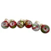 Northlight 6ct Silver And Red 2-Finish Retro Reflector Christmas Ball Ornaments 2.75" (55mm)