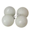 Northlight 4ct White Sequined Shiny Christmas Ball Ornaments 2.75" (70mm)