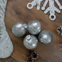 Northlight 4ct Silver Sequin Christmas Ball Ornaments 2.75" (70mm) -Chic Christmas Decoration northlight wy27609 3 11136.1588344205