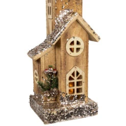 Northlight 23.5" LED Lighted Natural Wood Church With Tower Christmas Decoration -Chic Christmas Decoration northlight y02940 5new 00422.1671267763