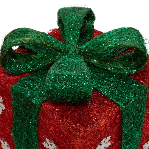 Northlight Set Of 3 Lighted Red And Gold Gift Boxes Christmas Outdoor Decorations 10" 4 Northlight Set Of 3 Lighted Red And Gold Gift Boxes Christmas Outdoor Decorations 10" - Image 4