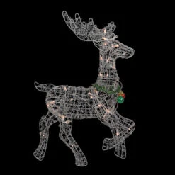 Northlight 25.5" Silver And Green Lighted Prancing Reindeer Christmas Outdoor Decoration -Chic Christmas Decoration northlight y83838 3new 80318.1665580043