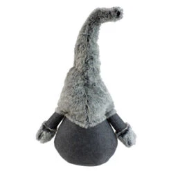 Northlight 20" Gray Sitting Tabletop Christmas Gnome With Faux Fur Hat -Chic Christmas Decoration northlight yj02270 3 79934.1588402925