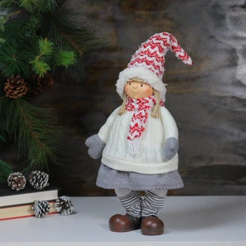 Northlight 19.5" Red And Gray Christmas Gnome Tabletop Decor 3 Northlight 19.5" Red And Gray Christmas Gnome Tabletop Decor - Image 3