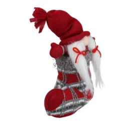 Northlight 10" Red And Gray Isolde Gnome Christmas Stocking Tabletop Figurine -Chic Christmas Decoration northlight yj37594 3 92501.1599786792