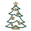 Northlight 17.75" Lighted Green And Gold Christmas Tree With Stars Outdoor Window Silhouette