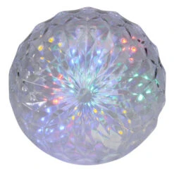 Northlight 6" LED Lighted Multi-Color Hanging Crystal Sphere Outdoor Christmas Decoration