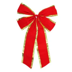 Northlight 24" X 38" Red And Gold 4-Loop Velveteen Christmas Bow Decoration