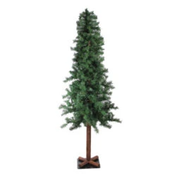 Northlight 7' Slim Traditional Woodland Alpine Artificial Christmas Tree – Unlit