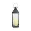Northlight 24" Gold Brushed Black Candle Lantern With Flameless LED Candles