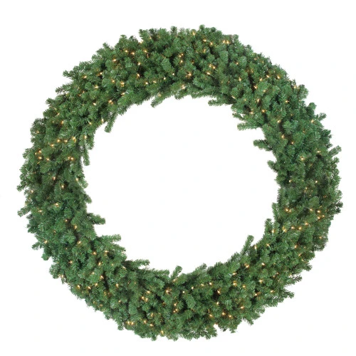 Northlight Pre-Lit Deluxe Windsor Pine Artificial Christmas Wreath - 60-Inch, Clear Lights 1 Northlight Pre-Lit Deluxe Windsor Pine Artificial Christmas Wreath - 60-Inch, Clear Lights