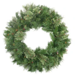 Northlight Pre-Lit Mixed Cashmere Pine Artificial Christmas Wreath - 24-Inch, Multi Lights