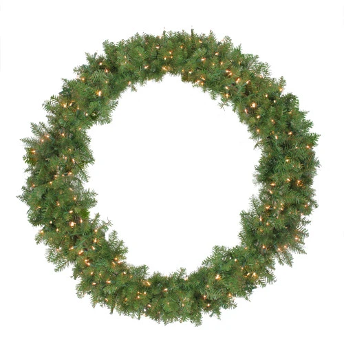 Northlight Pre-Lit Northern Pine Artificial Christmas Wreath - 48-Inch, Clear Lights 1 Northlight Pre-Lit Northern Pine Artificial Christmas Wreath - 48-Inch, Clear Lights