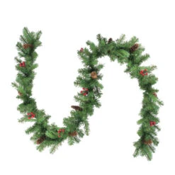 Northlight 9' X 10" Noble Fir With Berries Artificial Christmas Garland - Unlit