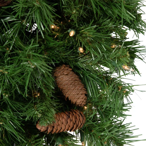 Northlight 30" Pre-Lit Dakota Red Pine Artificial Christmas Teardrop Swag, Clear AlwaysLit Lights 6 Northlight 30" Pre-Lit Dakota Red Pine Artificial Christmas Teardrop Swag, Clear AlwaysLit Lights - Image 6