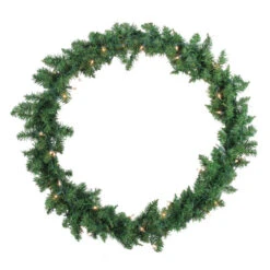 Chic Christmas Decoration 9 Northlight Pre-Lit Buffalo Fir Artificial Christmas Wreath - 30-Inch, Clear Lights
