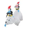 Northlight 6' White And Black Inflatable Polar Bear And Penguins Lighted Outdoor Christmas Decor