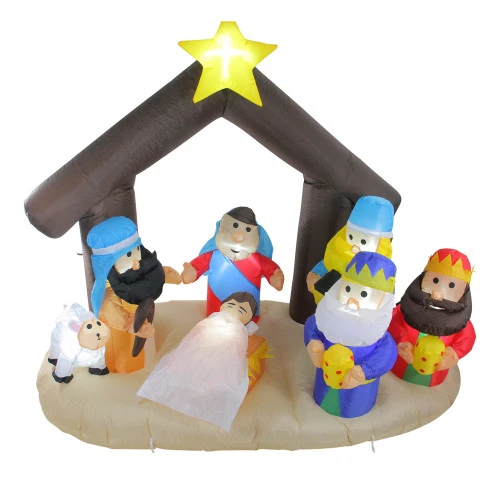 Northlight 5.5' Inflatable Nativity Scene Lighted Christmas Outdoor Decoration 1 Northlight 5.5' Inflatable Nativity Scene Lighted Christmas Outdoor Decoration