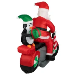 Northlight 5' Inflatable Lighted Santa And Penguin On Motorcycle Outdoor Christmas Decoration -Chic Christmas Decoration northlight zg15623 4 02046.1655832280
