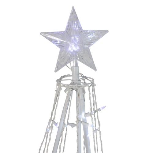 Northlight 5' Pure White LED Lighted Cone Tree Outdoor Christmas Decoration 4 Northlight 5' Pure White LED Lighted Cone Tree Outdoor Christmas Decoration - Image 4