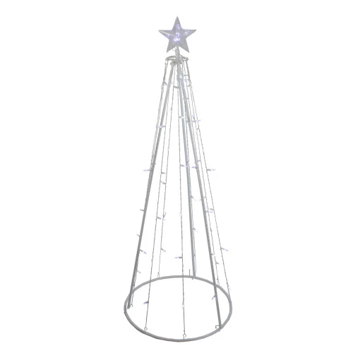 Northlight 5' Pure White LED Lighted Cone Tree Outdoor Christmas Decoration 2 Northlight 5' Pure White LED Lighted Cone Tree Outdoor Christmas Decoration - Image 2