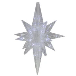 Northlight 19" White Twinkling 3D Bethlehem Star LED Lighted Hanging Christmas Decoration